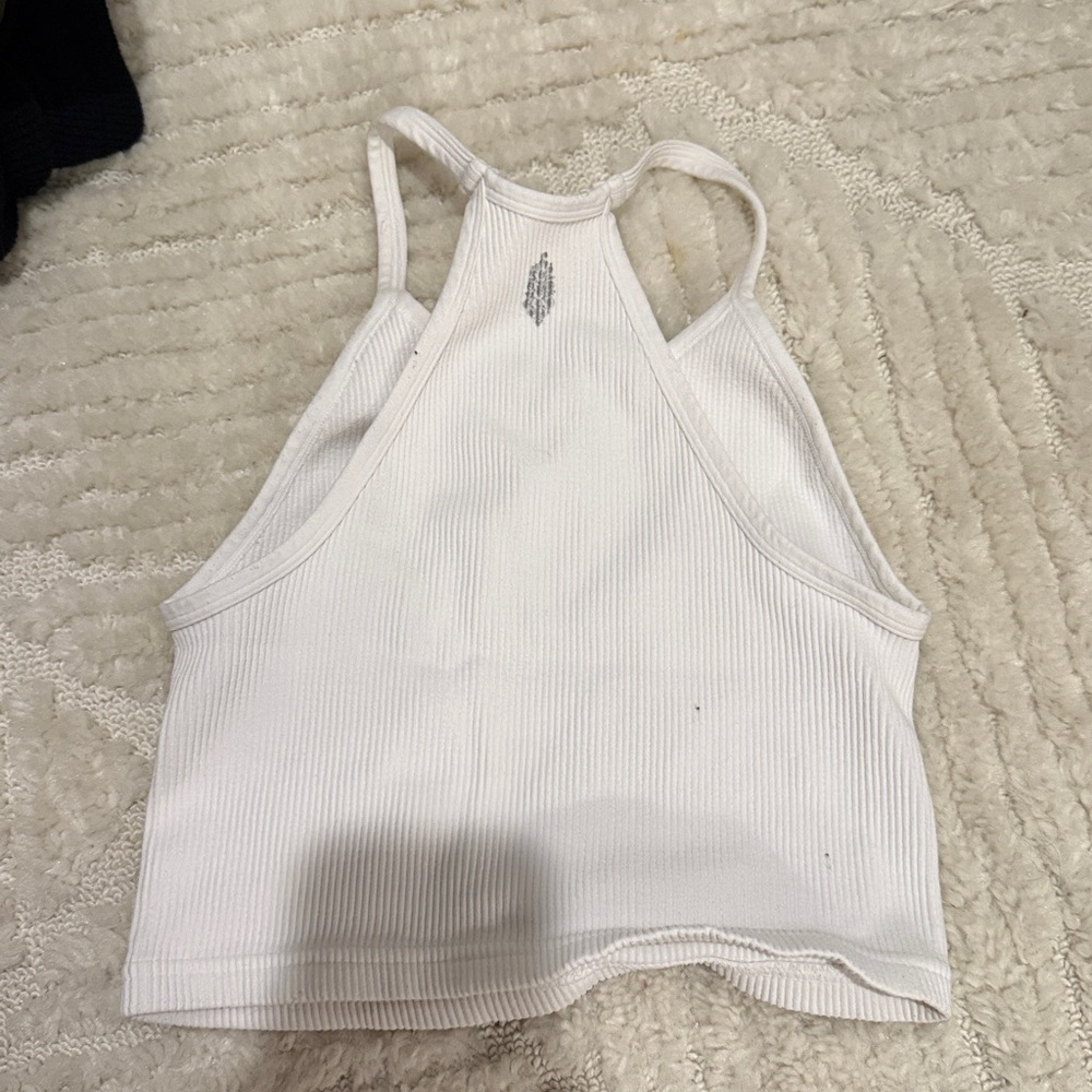 FP MOVEMENT White Ribbed Halter Top - Picture 2 of 3